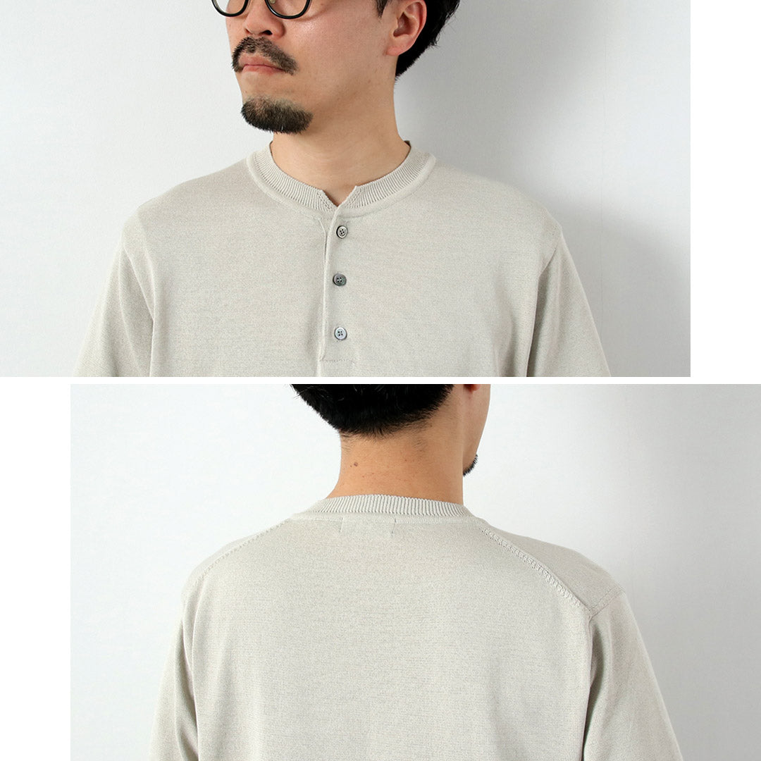 RINASCENTE / T-shirt en tricot à col Henley lavable hybride