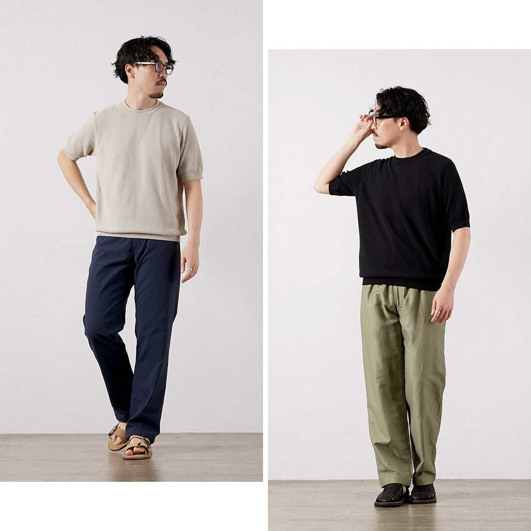 RINASCENTE / Hybrid Washable Pique Crew Neck Knit T-Shirt