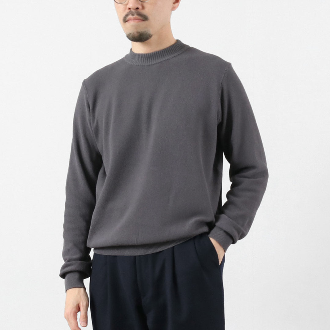 RINASCENTE / 하이브리드 워셔블 카노코 보트넥 긴팔 니트 티셔츠