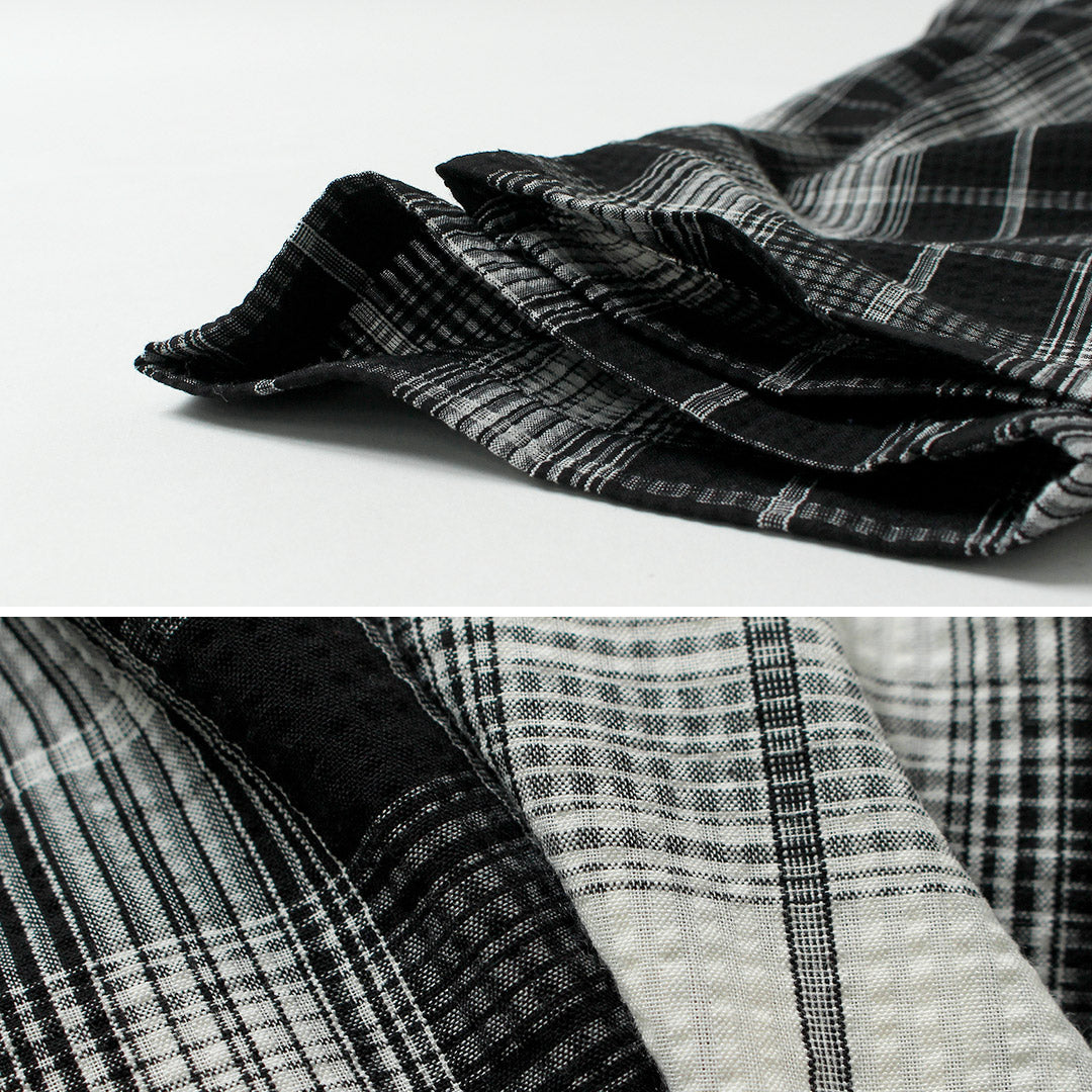 粗麻布服飾 / 泡泡紗格紋運動褲