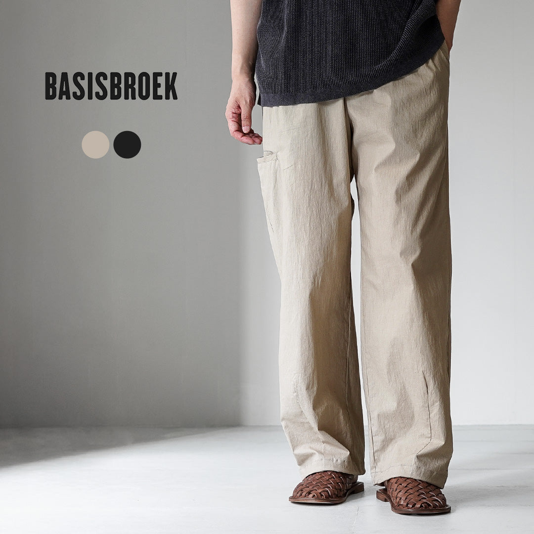 BASISBROEK / Pantalones plisados de lino y algodón Wisken