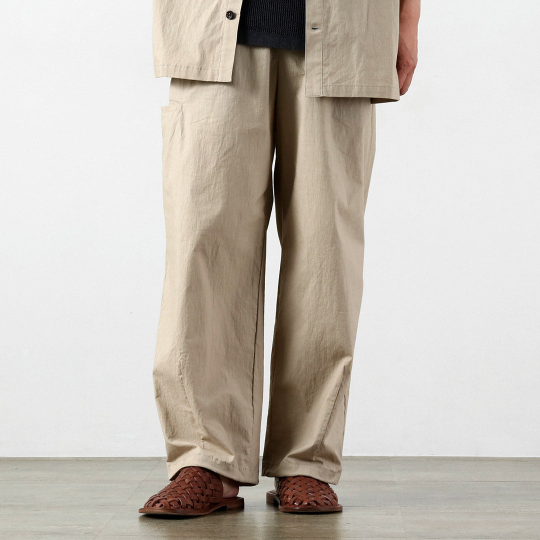 BASISBROEK / Pantalones plisados de lino y algodón Wisken