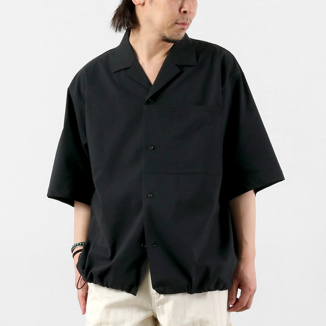 BASISBROEK / Dean 亞麻混紡彈性開領襯衫