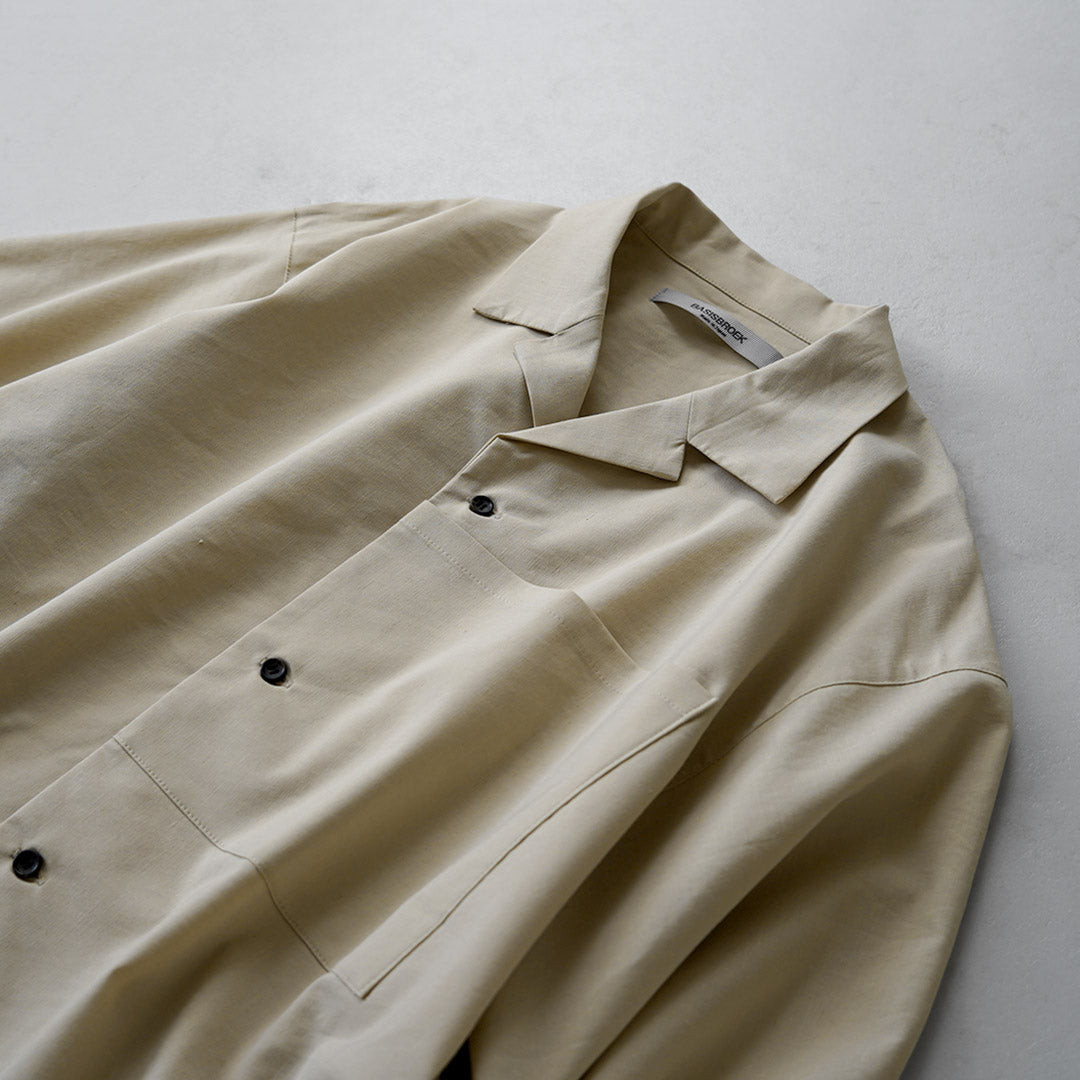 BASISBROEK / Dean 亞麻混紡彈性開領襯衫