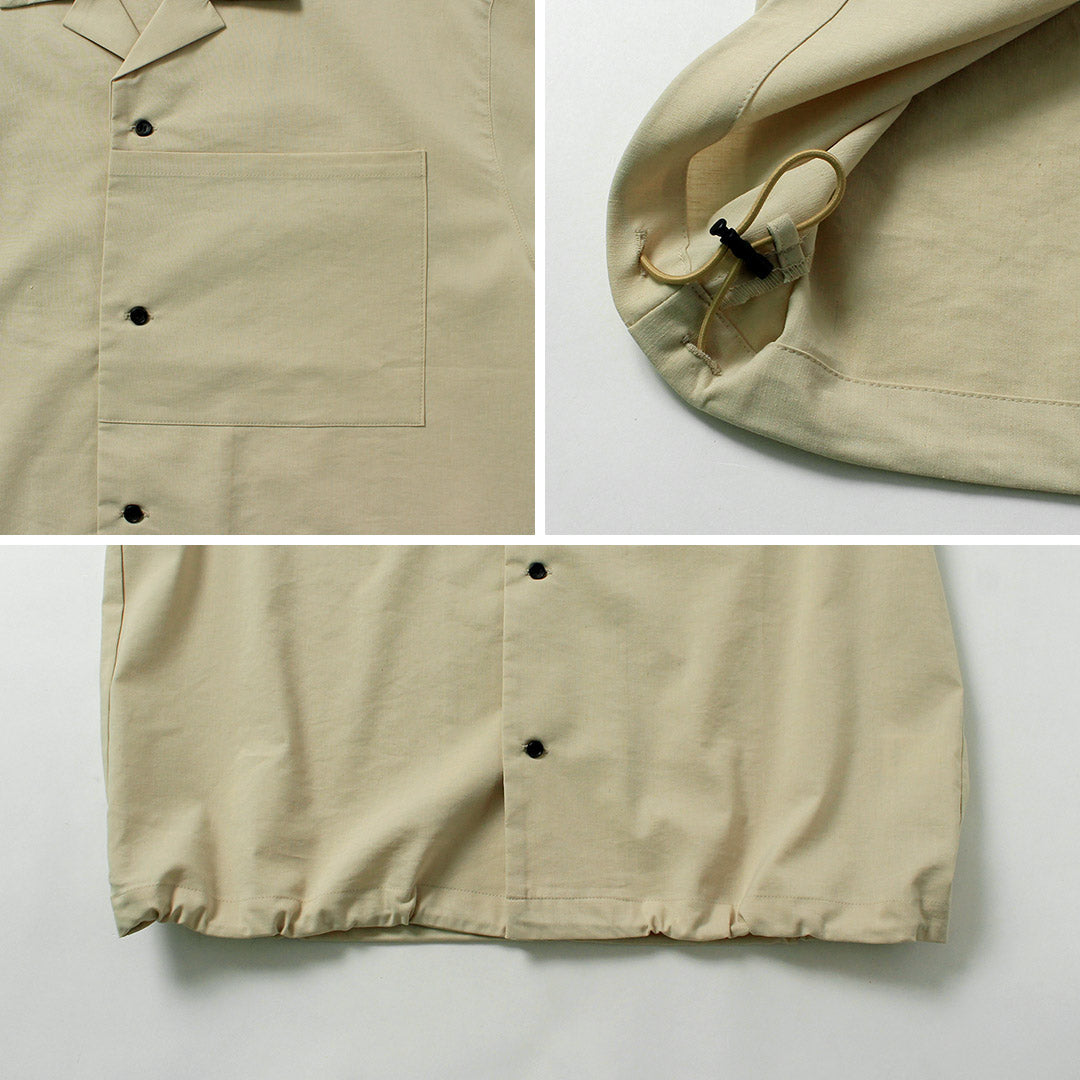 BASISBROEK / Dean 亞麻混紡彈性開領襯衫