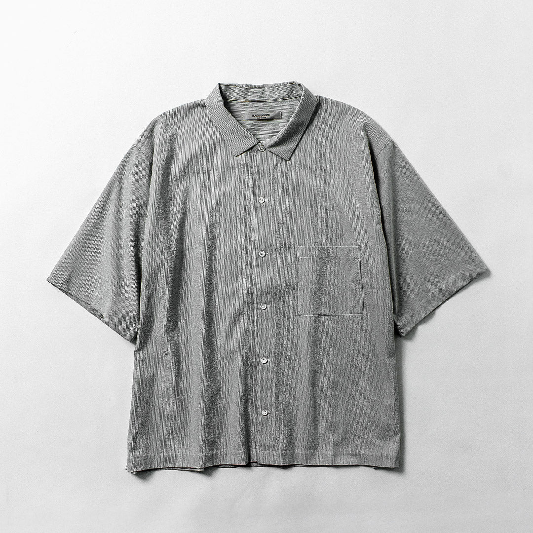 BASISBROEK / Chemise à manches courtes en seersucker avec fermeture éclair latérale Putten