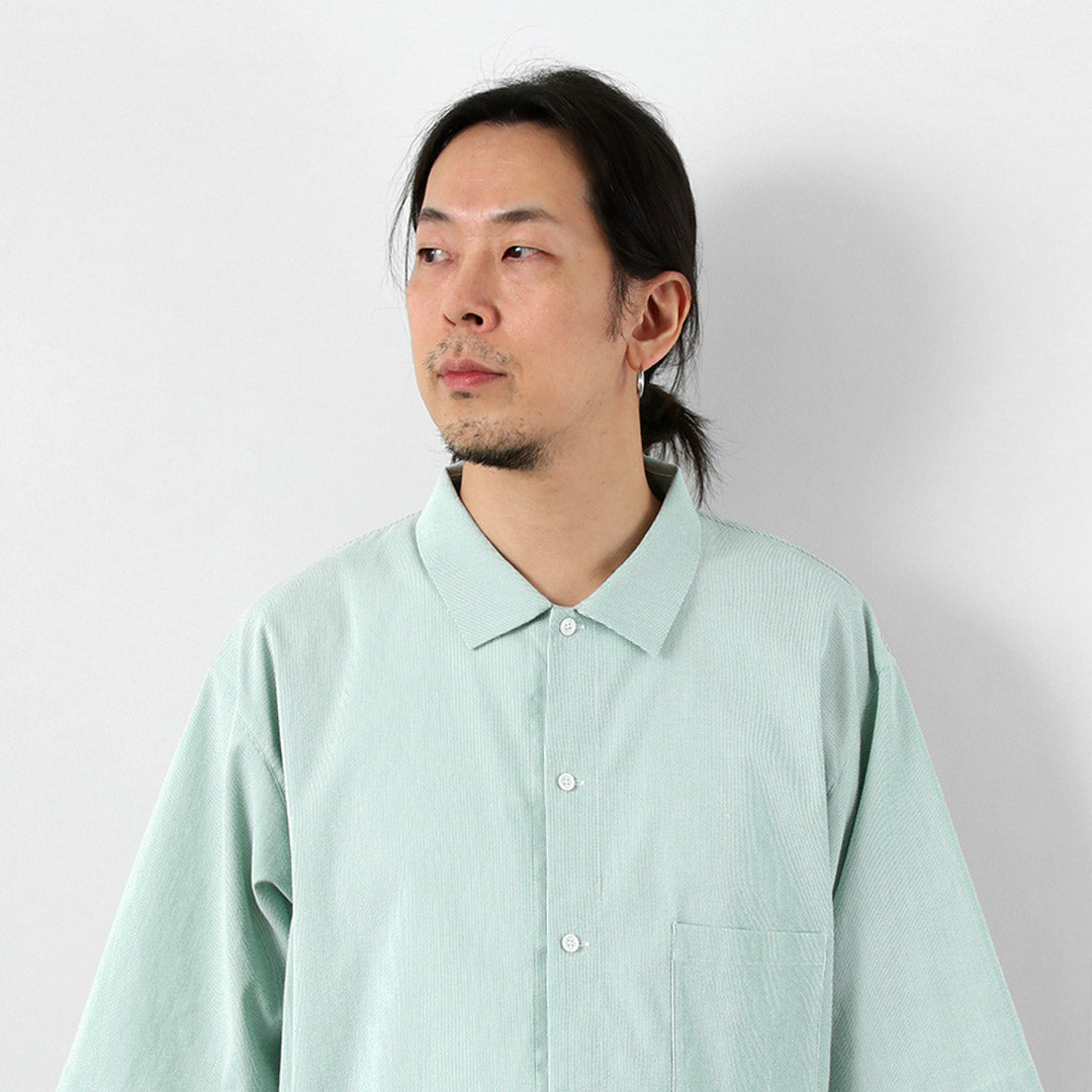 BASISBROEK / Chemise à manches courtes en seersucker avec fermeture éclair latérale Putten