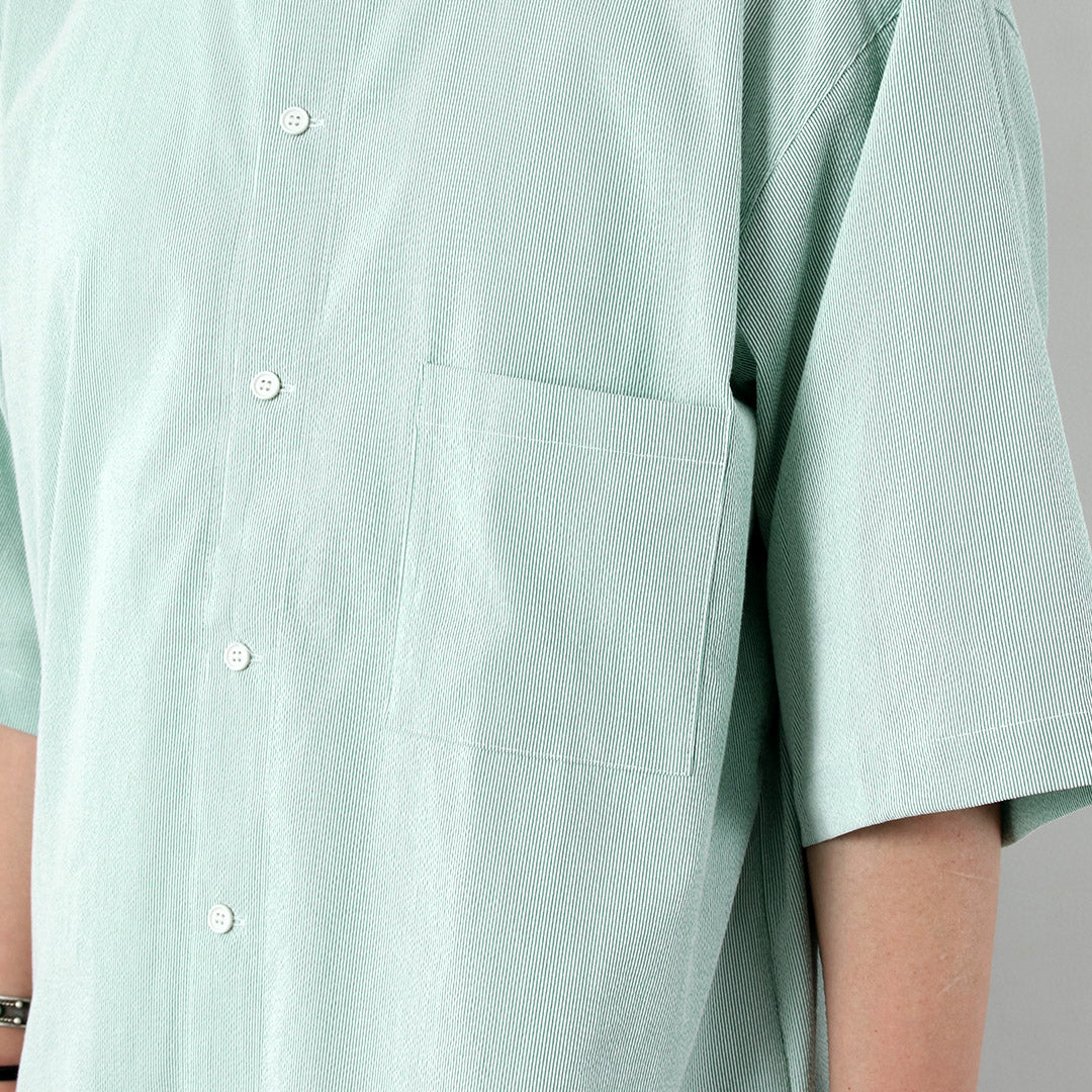 BASISBROEK / Chemise à manches courtes en seersucker avec fermeture éclair latérale Putten