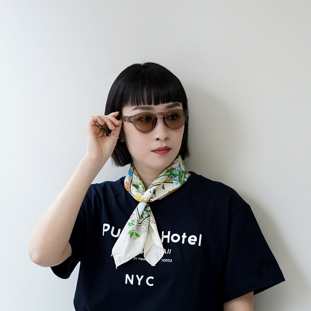 JUGAAD14 / Harbor Clear French Style Boston-Frame Sunglasses