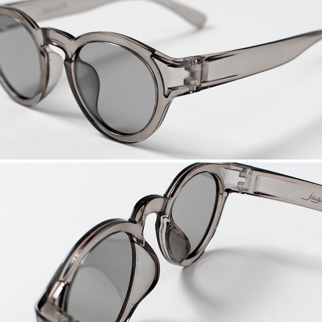 JUGAAD14 / Harbor Clear French Style Boston-Frame Sunglasses