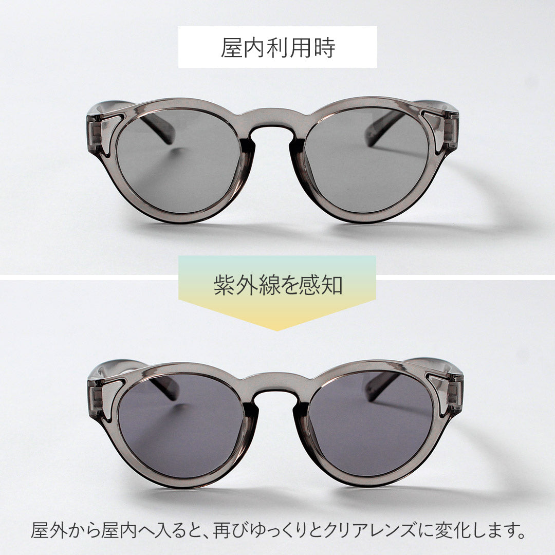 JUGAAD14 / Harbor Clear French Style Boston-Frame Sunglasses