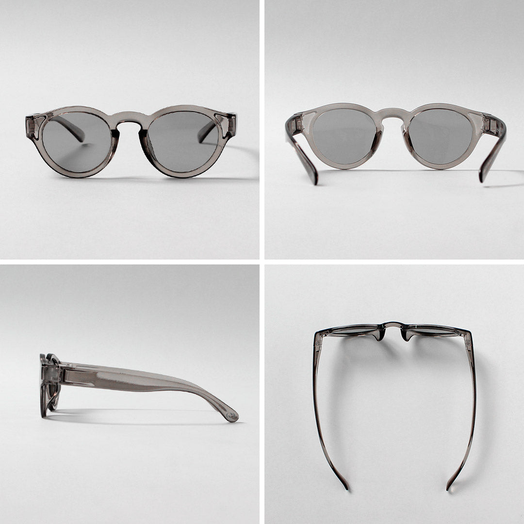 JUGAAD14 / Harbor Clear French Style Boston-Frame Sunglasses