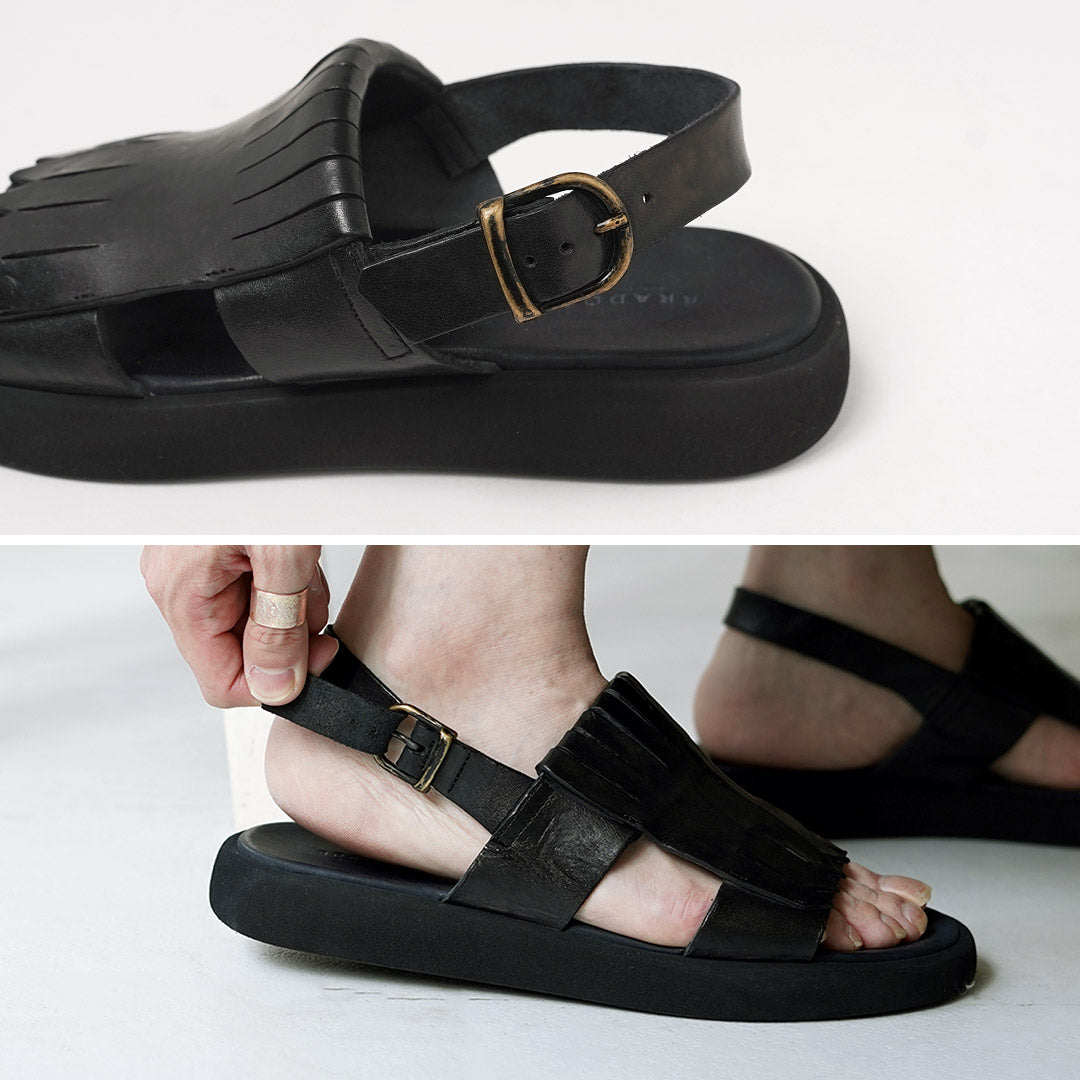 BRADOR / Fringe Platform Leather Sandals