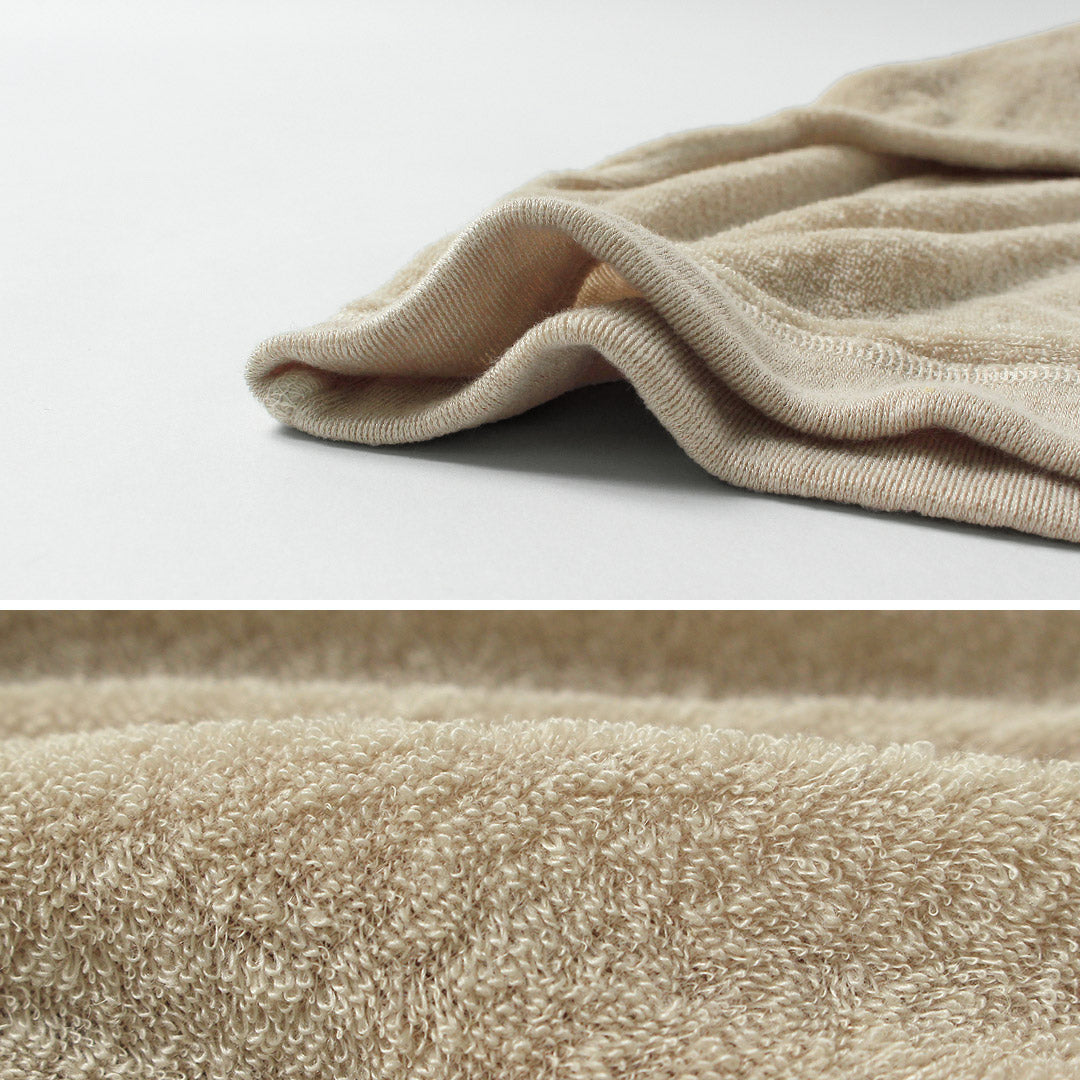 KEMA DESIGNS / 린넨 파일 오프셋 헨리 넥 티셔츠