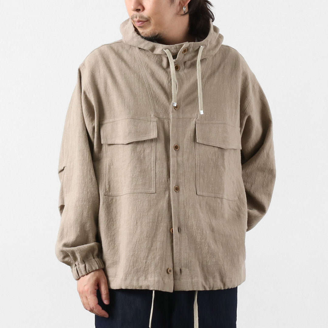 KEMA DESIGNS / Parka de plage inégale en lin et coton