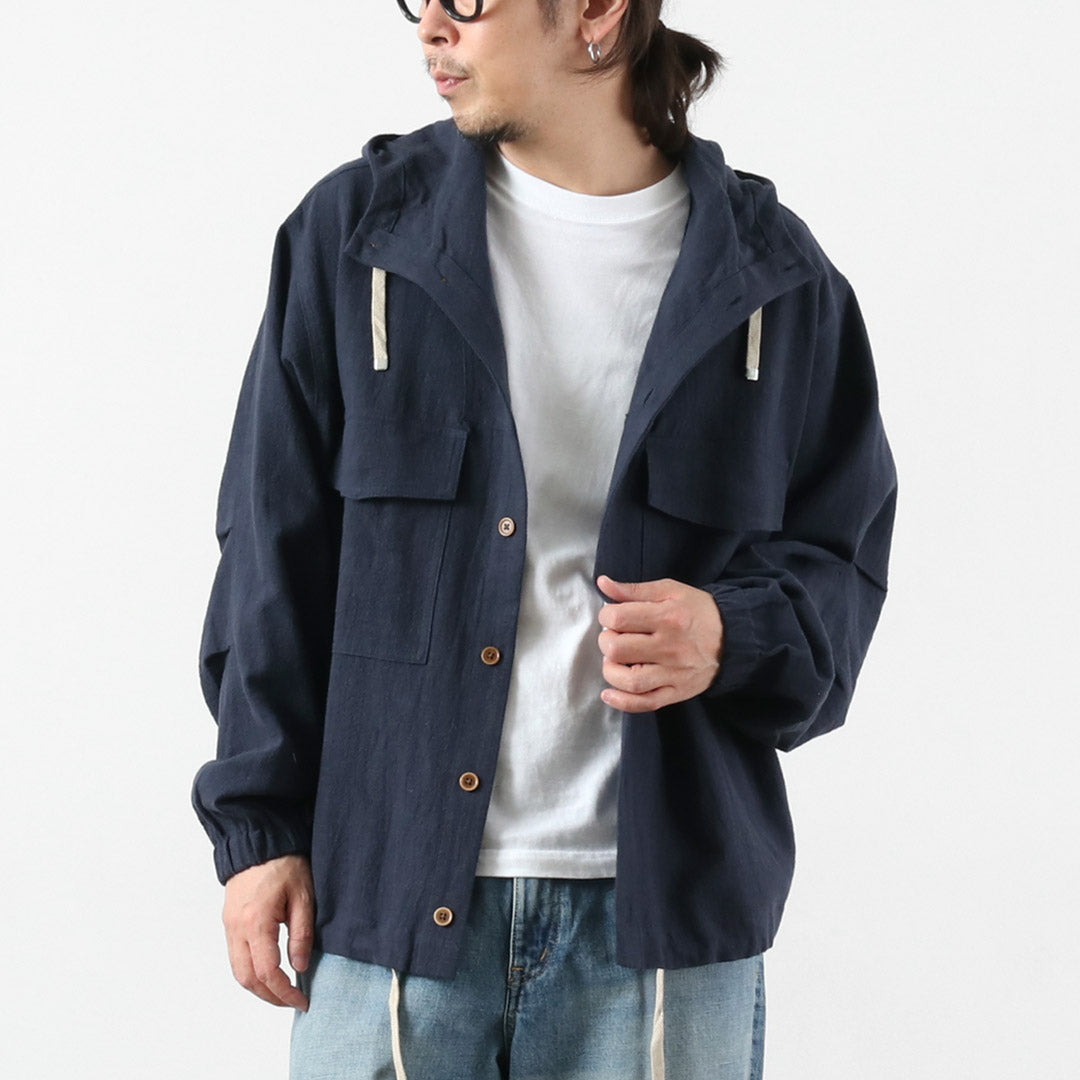 KEMA DESIGNS / Parka de plage inégale en lin et coton