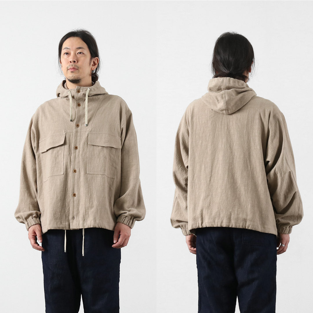 KEMA DESIGNS / Parka de plage inégale en lin et coton