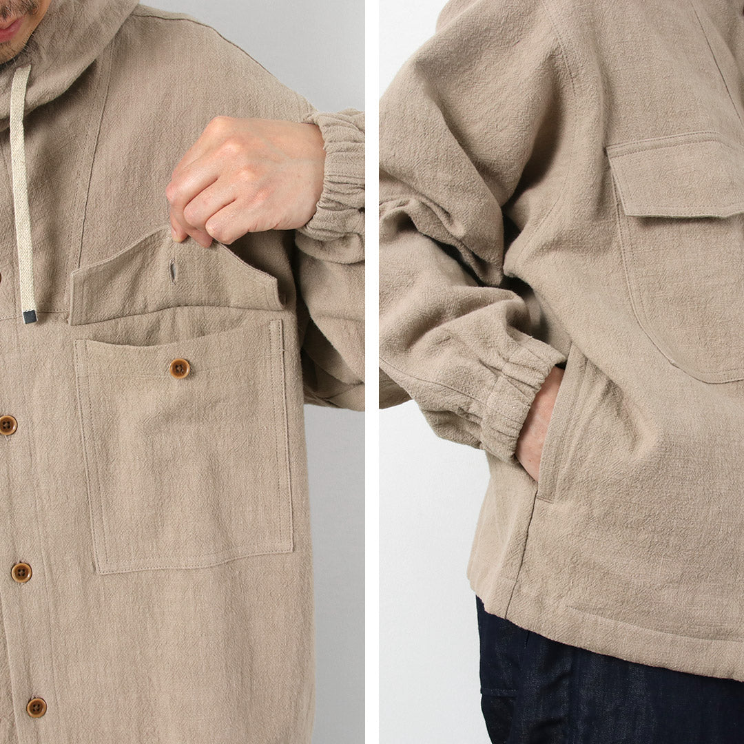 KEMA DESIGNS / Parka de plage inégale en lin et coton