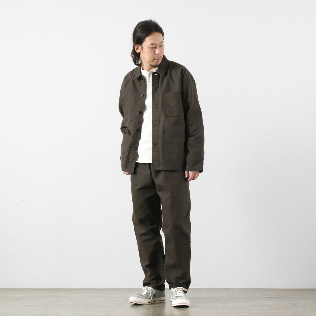 藍色再生布料/鴨絨休閒褲