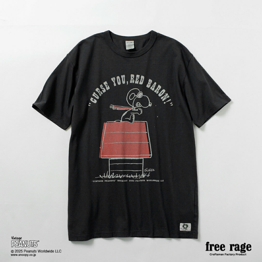 FREE RAGE / PEANUTS×free rage 红男爵印花再生棉短袖T恤