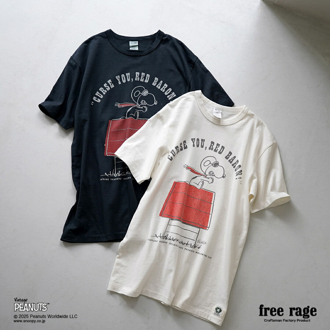 FREE RAGE / PEANUTS×free rage 红男爵印花再生棉短袖T恤