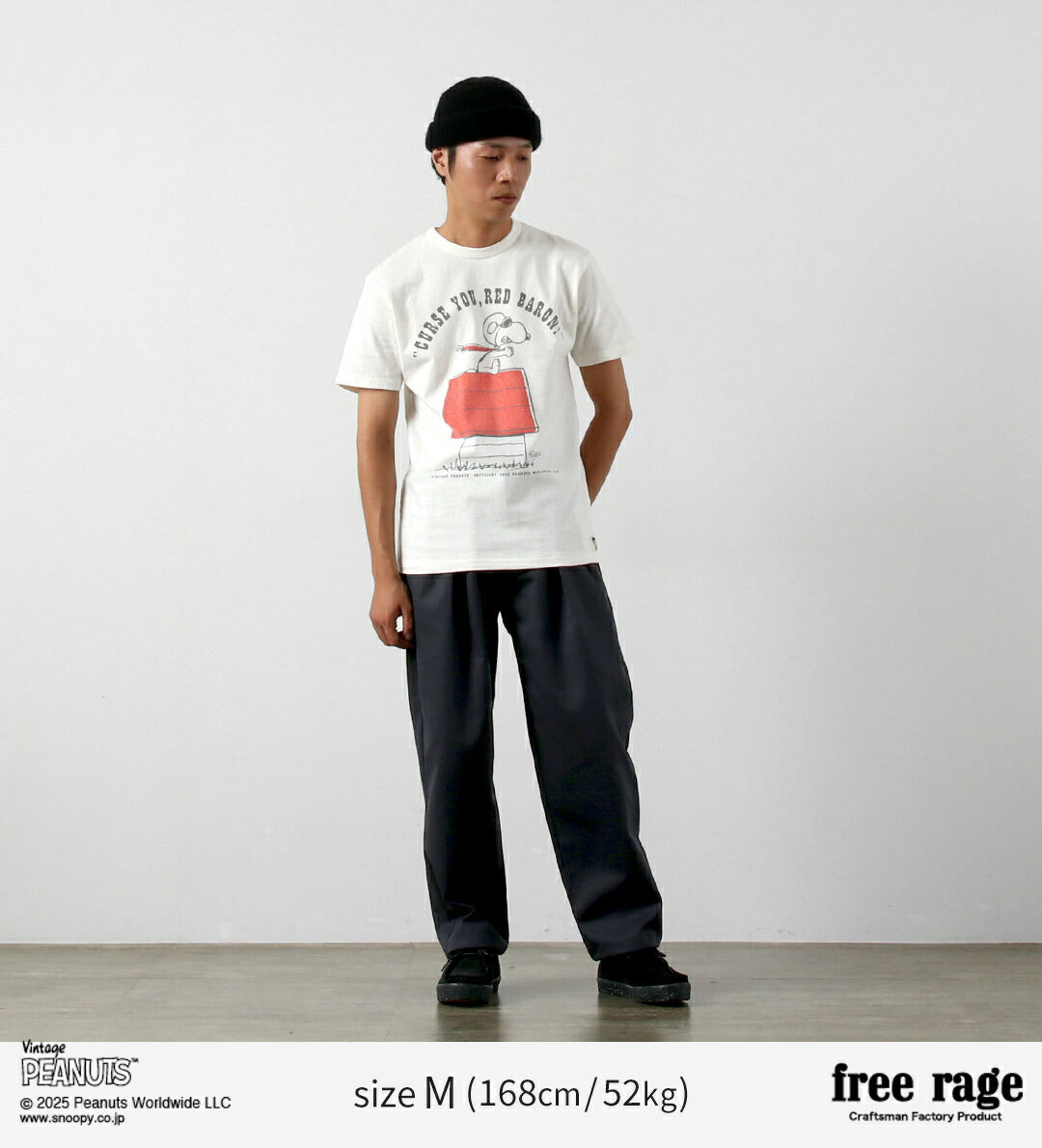 FREE RAGE / PEANUTS×free rage 红男爵印花再生棉短袖T恤