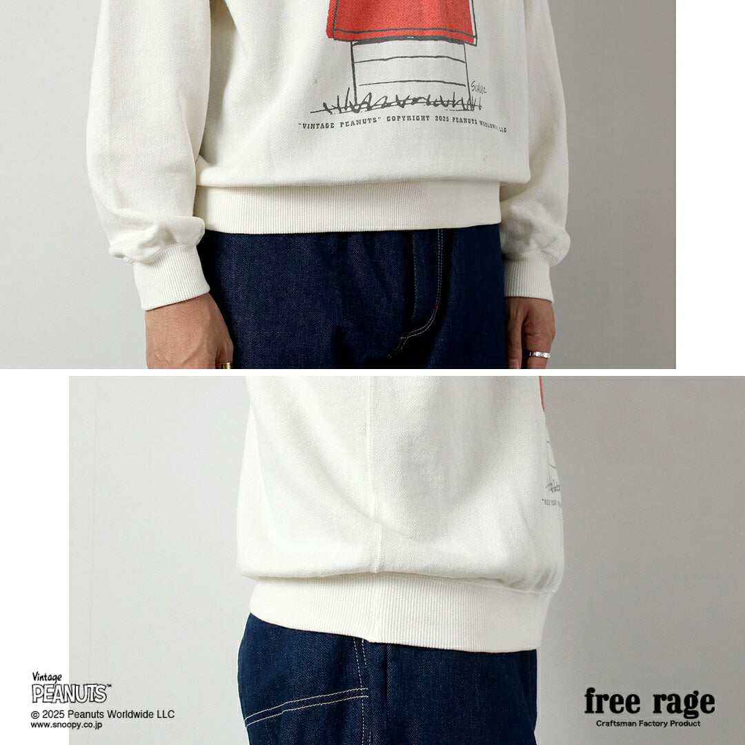 FREE RAGE / PEANUTS×free rage RED BARON Print Raglan Sweatshirt