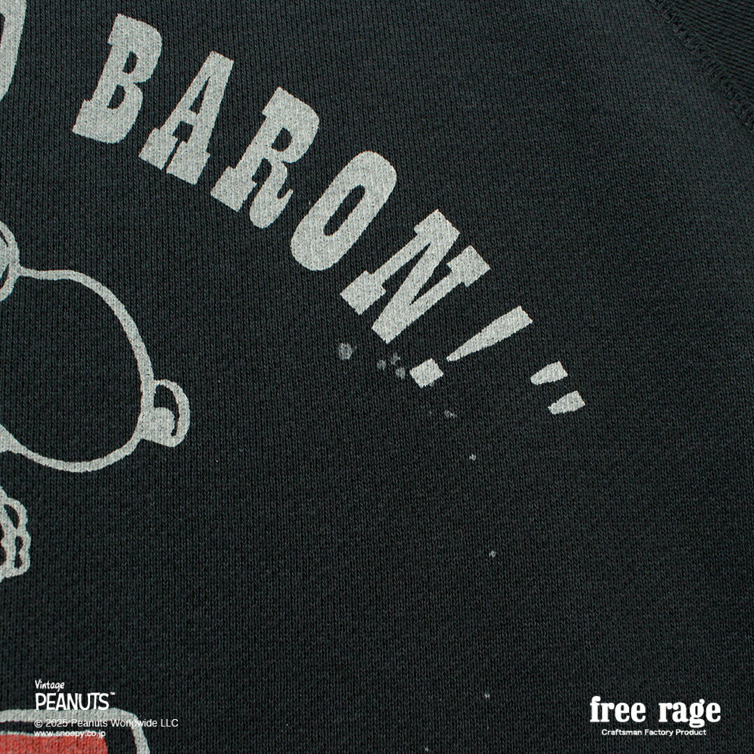 FREE RAGE / PEANUTS×free rage RED BARON Print Raglan Sweatshirt