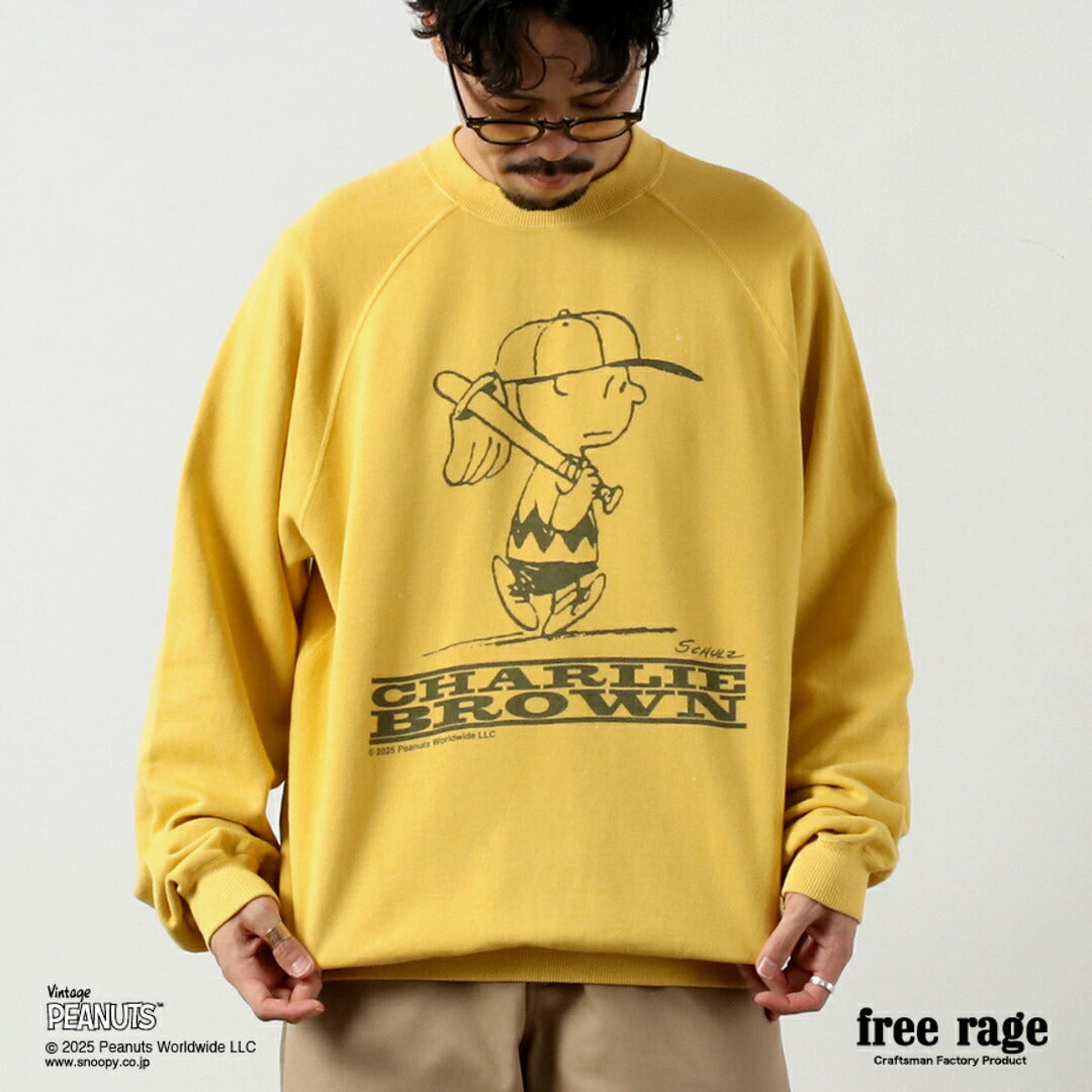 FREE RAGE / PEANUTS×sudadera raglán con estampado Charlie Brown de free rage