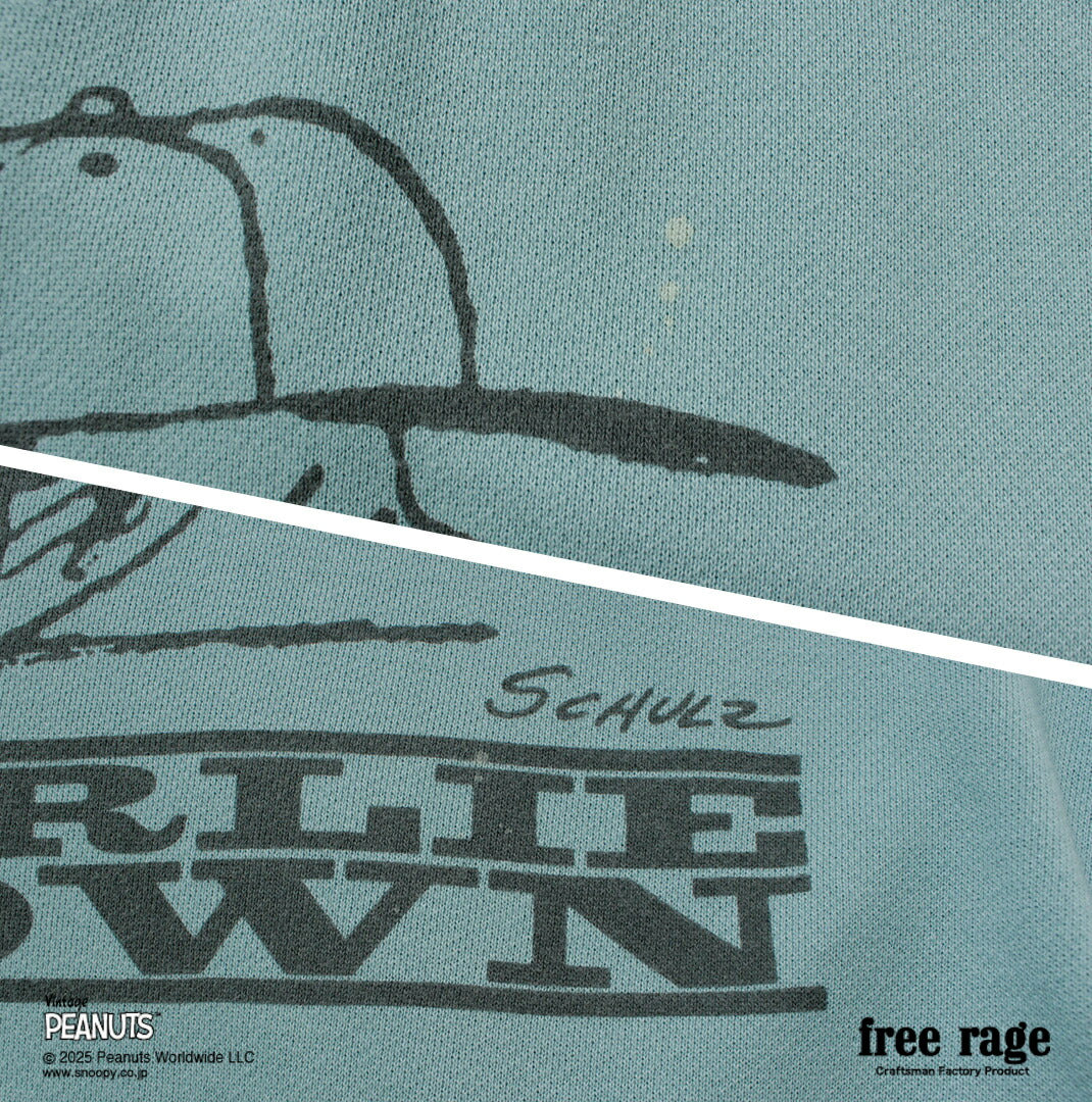 FREE RAGE / PEANUTS×sudadera raglán con estampado Charlie Brown de free rage