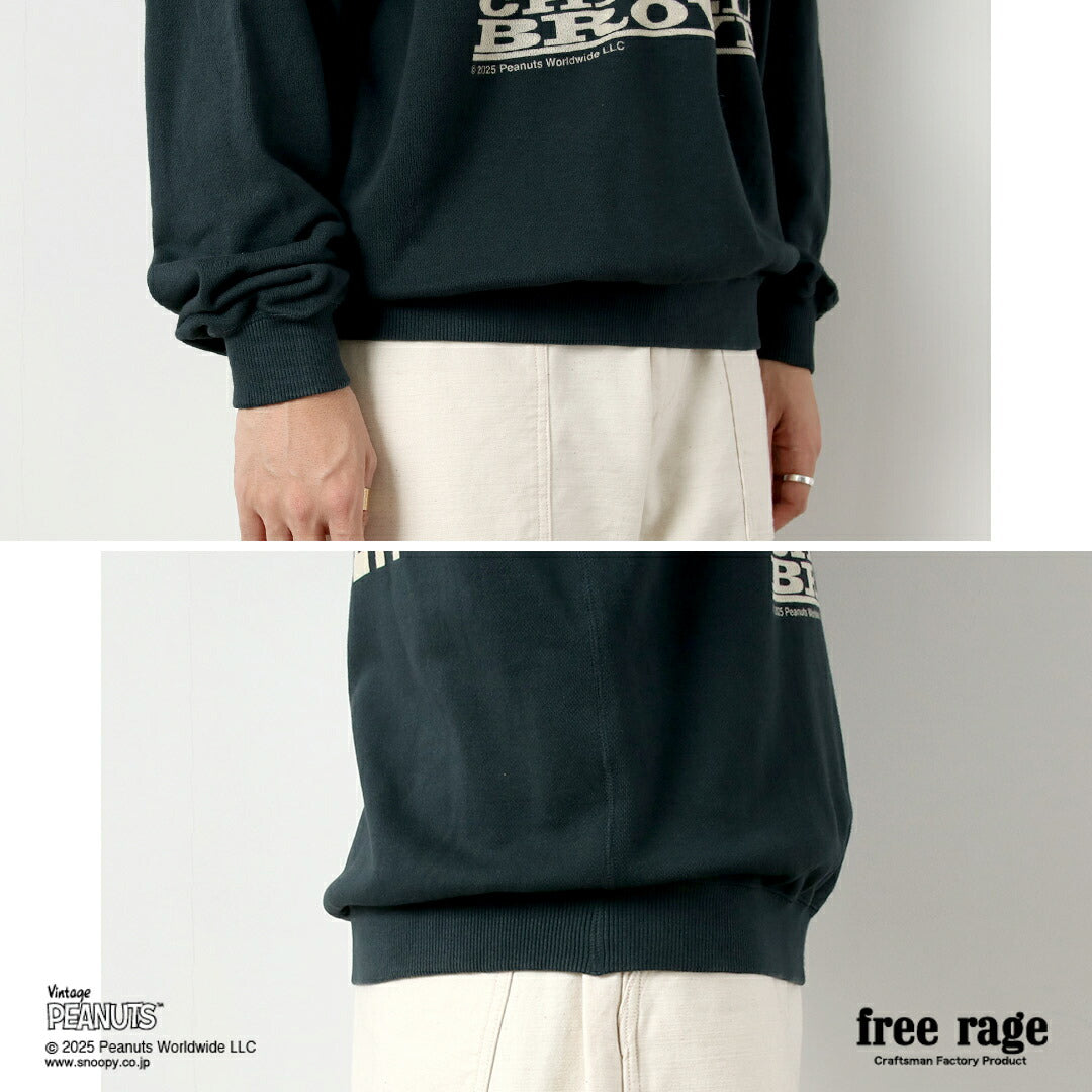 FREE RAGE / PEANUTS×sudadera raglán con estampado Charlie Brown de free rage