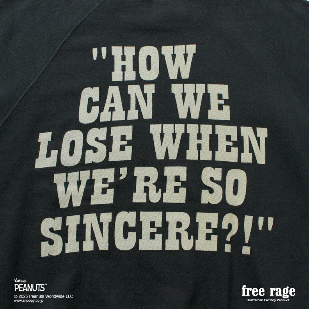 FREE RAGE / PEANUTS×sudadera raglán con estampado Charlie Brown de free rage