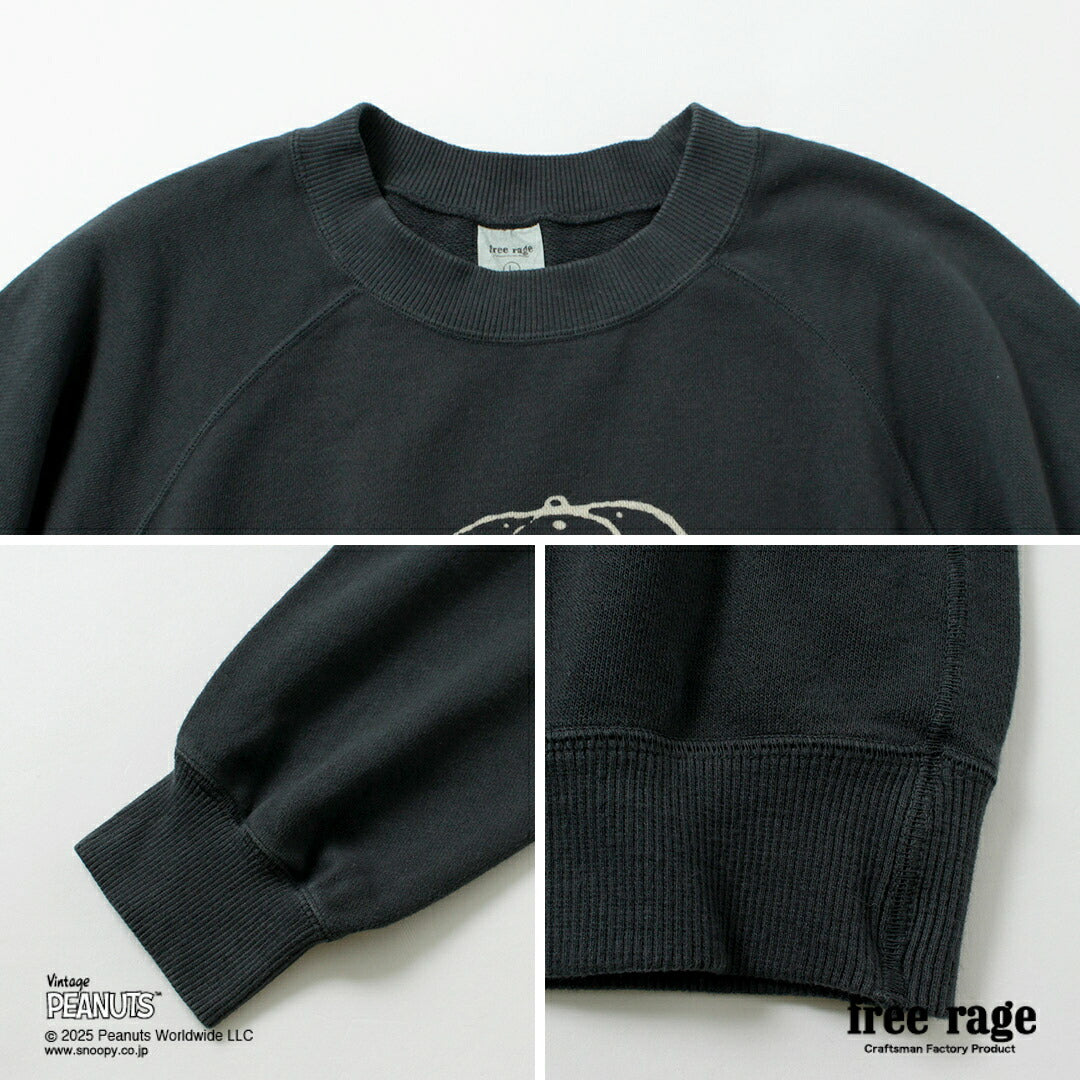 FREE RAGE / PEANUTS×sudadera raglán con estampado Charlie Brown de free rage