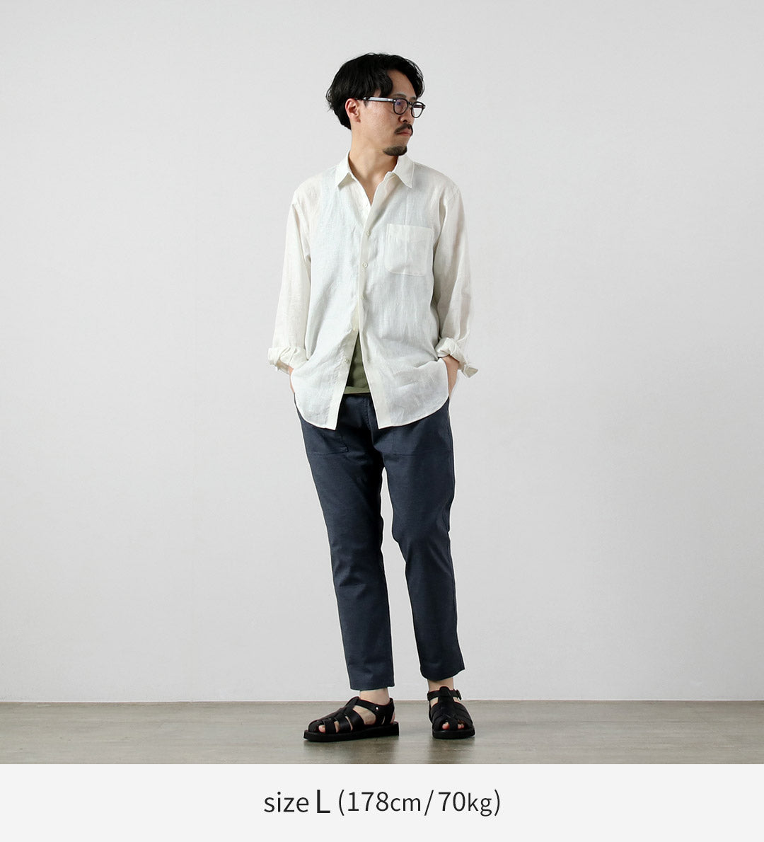RE MADE IN TOKYO JAPAN / Pantalon Confort Chanvre Chambray