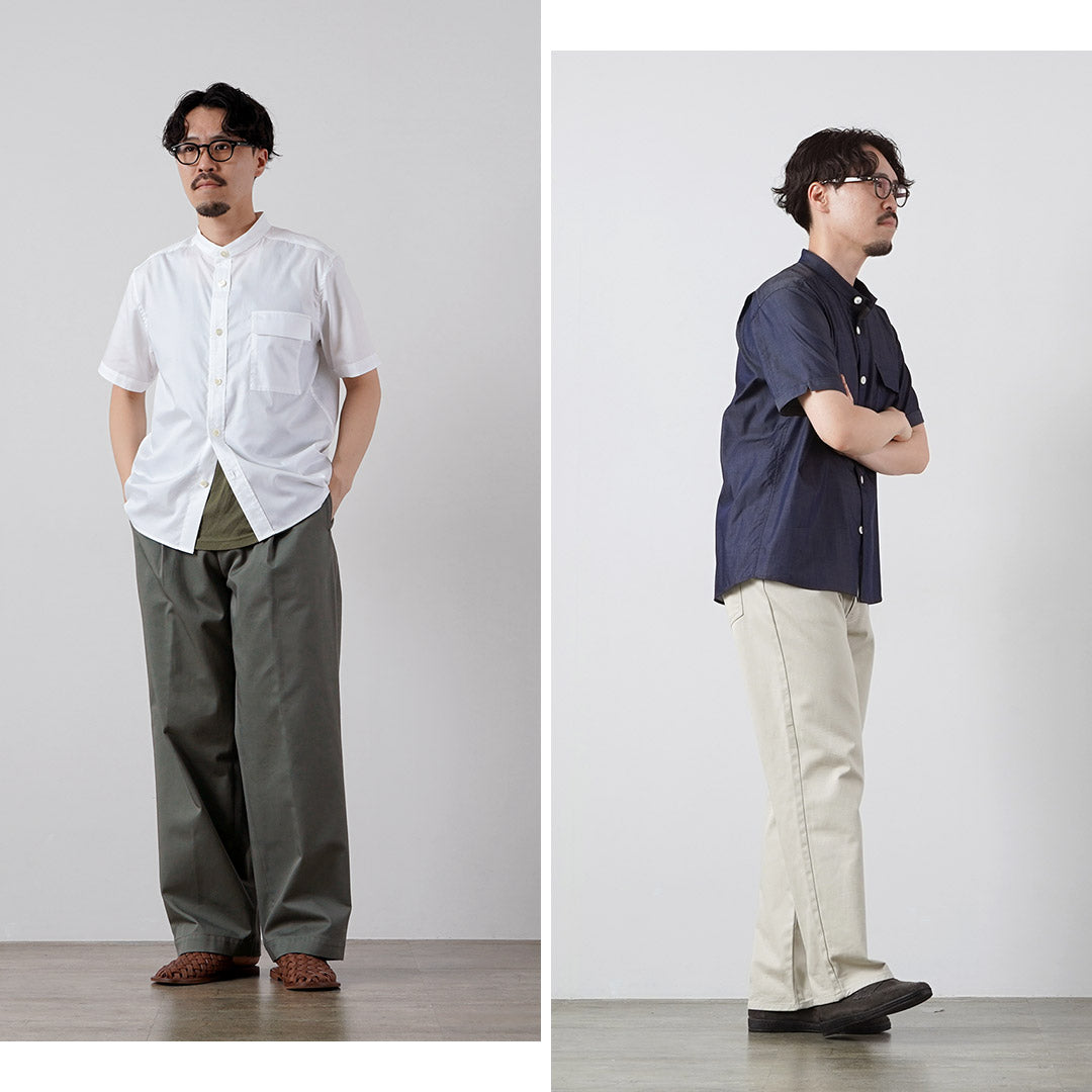 RE MADE IN TOKYO JAPAN / 200/2 青少年布斜紋布短袖 CPO 襯衫