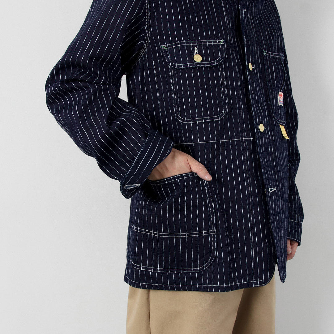 CANNE À SUCRE / Manteau de travail à rayures Wabash 9oz