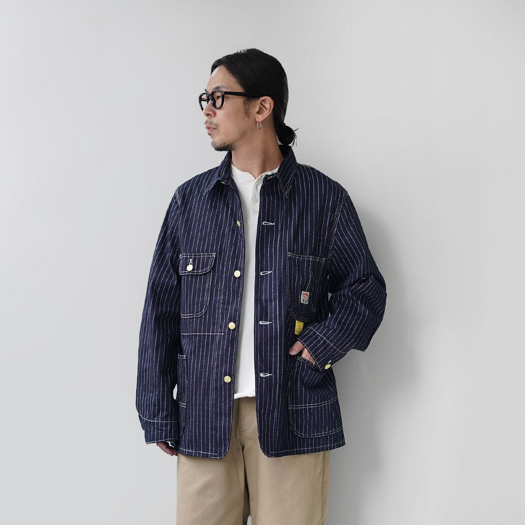 CANNE À SUCRE / Manteau de travail à rayures Wabash 9oz