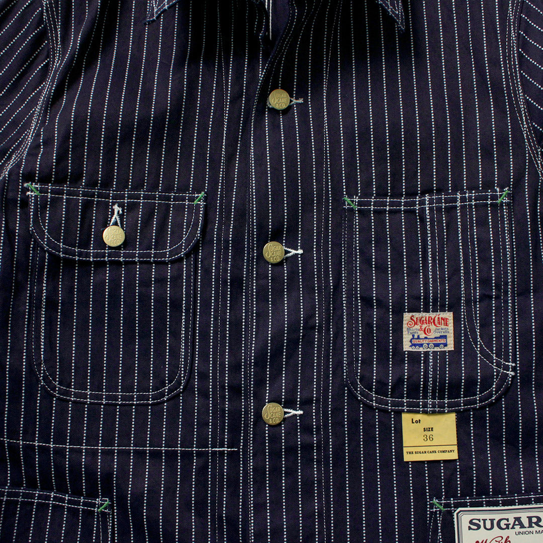 CANNE À SUCRE / Manteau de travail à rayures Wabash 9oz