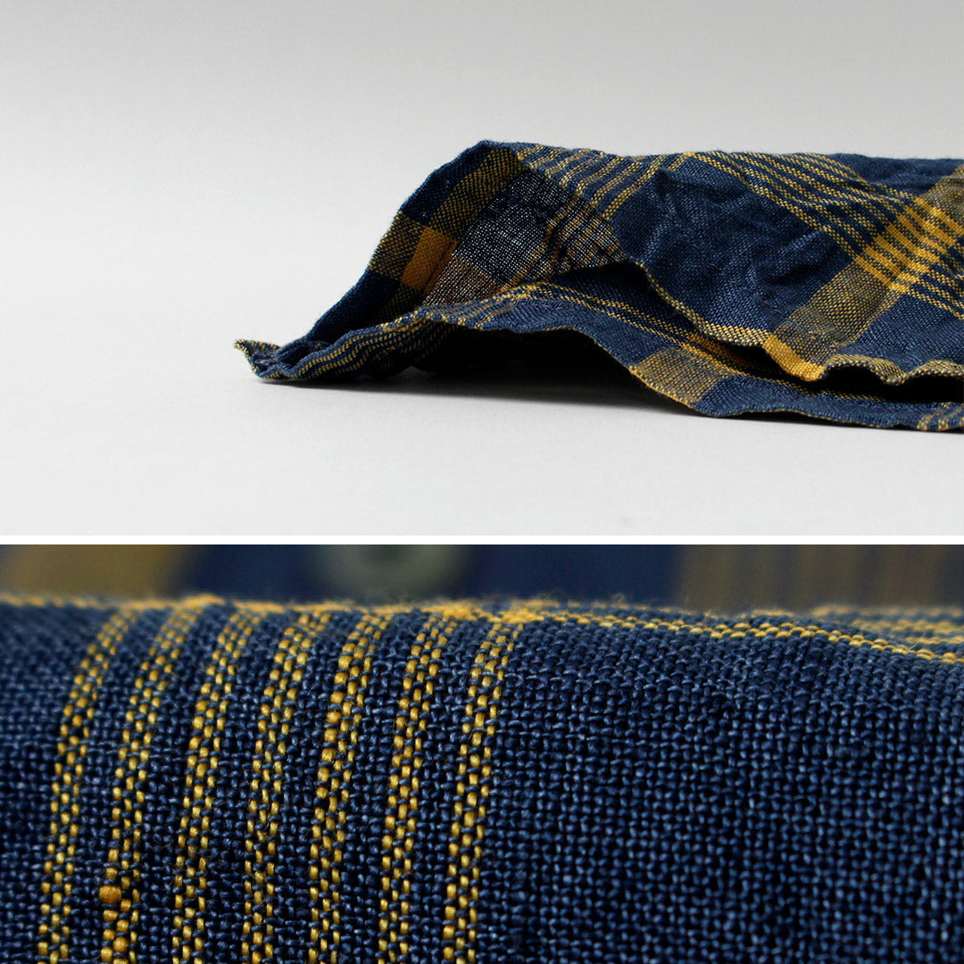SEUVAS / Linen Open Collar Shirt