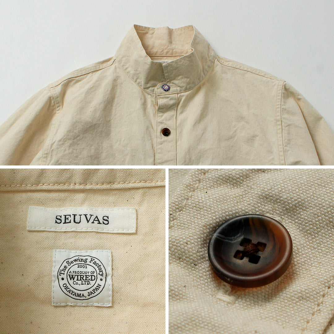 SEUVAS / 8oz 캔버스 윙 칼라 셔츠 재킷
