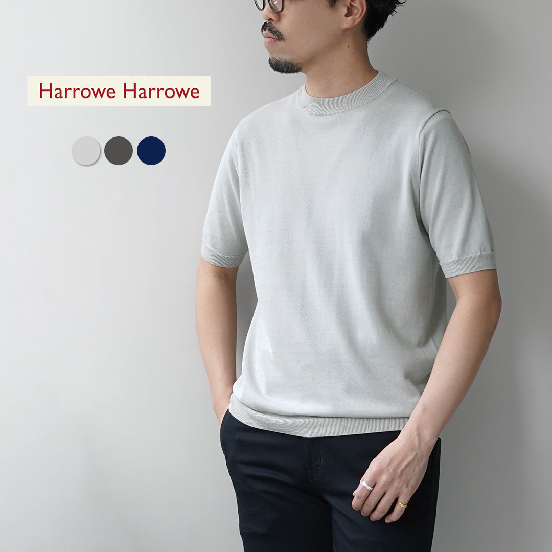 HARROWE HARROWE / T-shirt légèrement col montant en coton glacé 14G