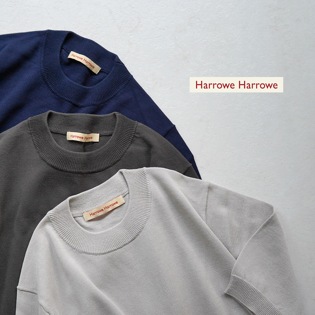 HARROWE HARROWE / T-shirt légèrement col montant en coton glacé 14G