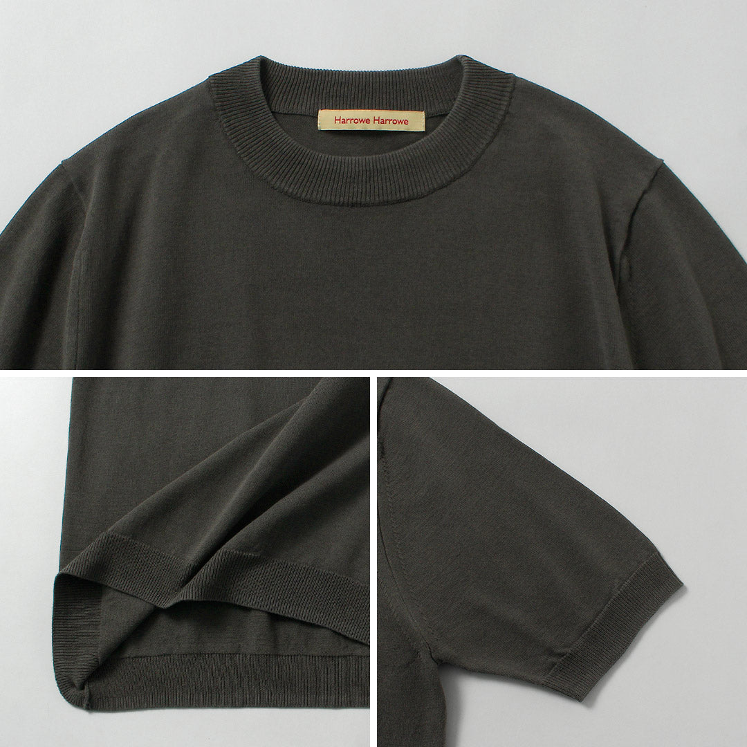HARROWE HARROWE / T-shirt légèrement col montant en coton glacé 14G