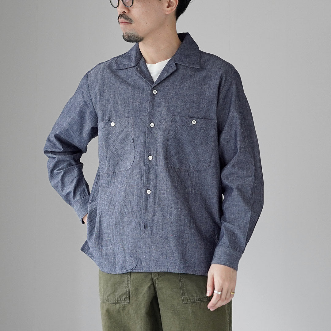HARROWE HARROWE / 5oz 彩色 Neped Chambray 开领衬衫