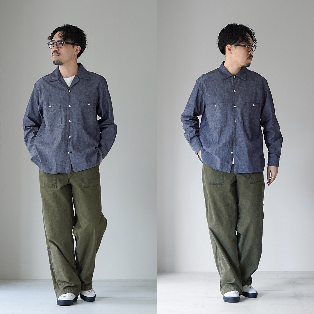 HARROWE HARROWE / 5oz 彩色 Neped Chambray 开领衬衫