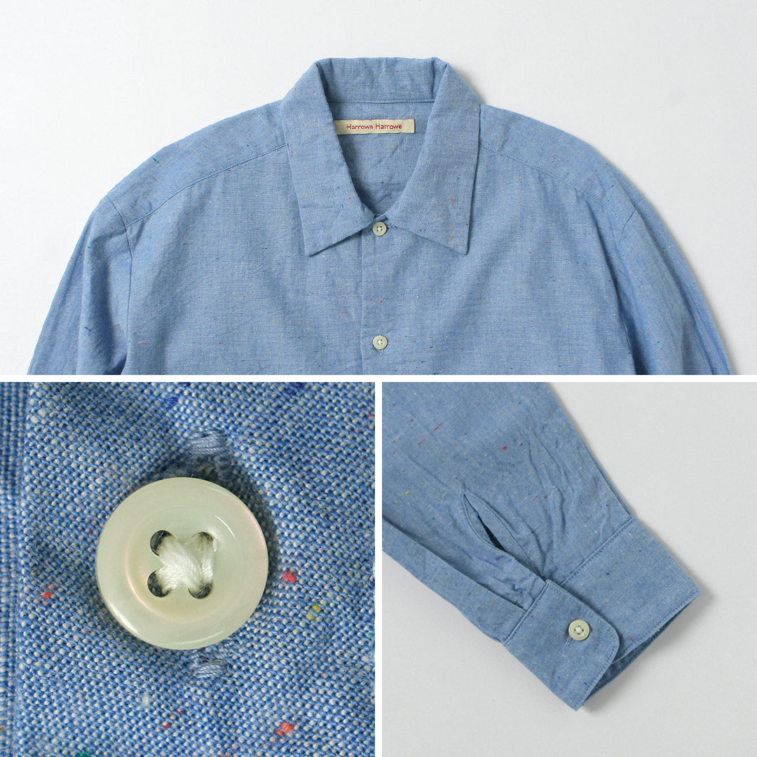 HARROWE HARROWE / 5oz 彩色 Neped Chambray 开领衬衫