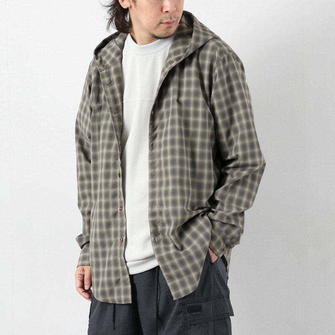 RAG / Chemise à capuche à carreaux ombrés Coupe UV