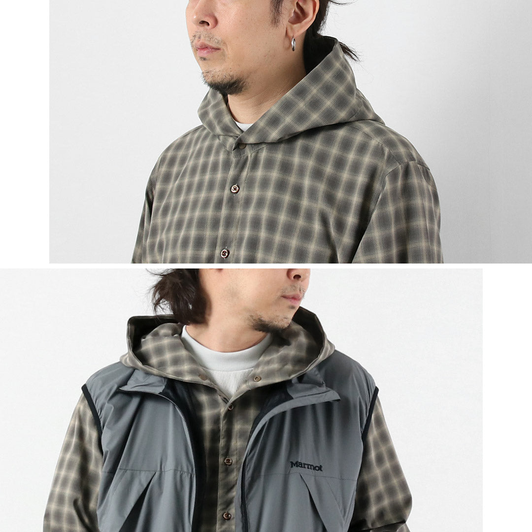 RAG / Chemise à capuche à carreaux ombrés Coupe UV