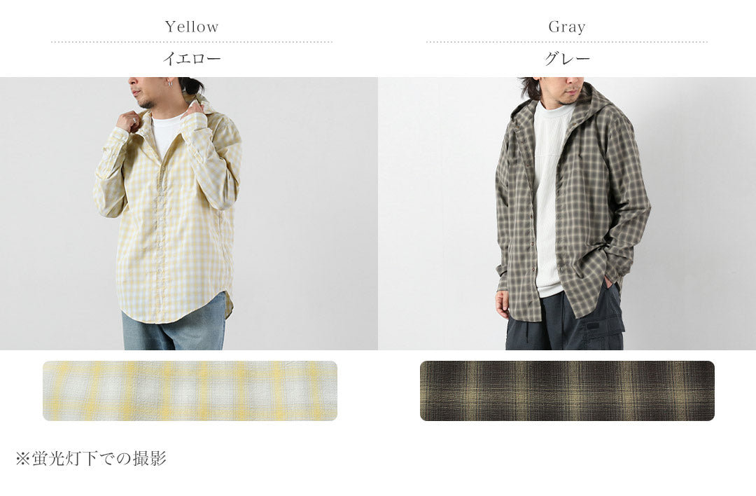 RAG / Chemise à capuche à carreaux ombrés Coupe UV