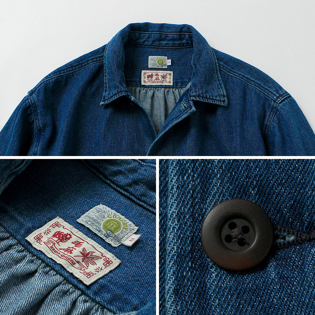 GOHEMP / 스페셜 오더 9온스 코튼 헴프 데님 오버셔츠 코트 GOHEMP × KEMA DESIGNS
